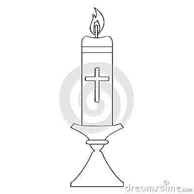 Outline of a Paschal candle Vector Illustration