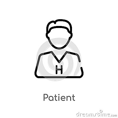 outline patient vector icon. isolated black simple line element illustration from medical concept. editable vector stroke patient Vector Illustration