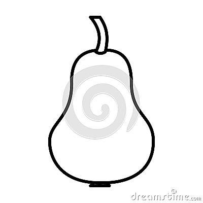 Outline pear isolated on white background. Coloring page Vector Illustration