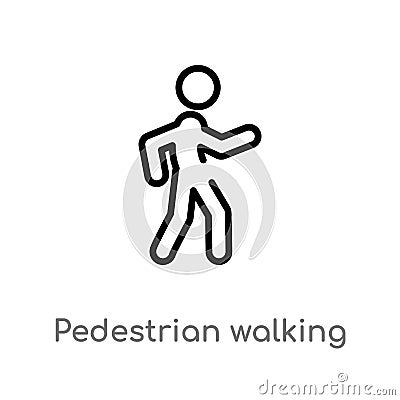 outline pedestrian walking vector icon. isolated black simple line element illustration from sports concept. editable vector Vector Illustration