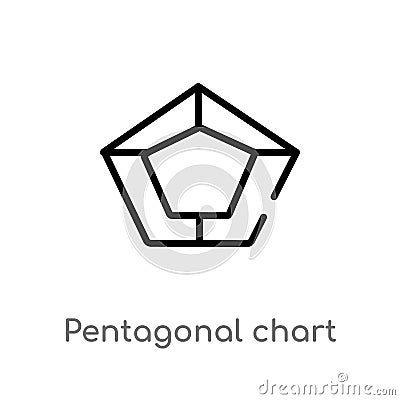 outline pentagonal chart vector icon. isolated black simple line element illustration from user interface concept. editable vector Vector Illustration