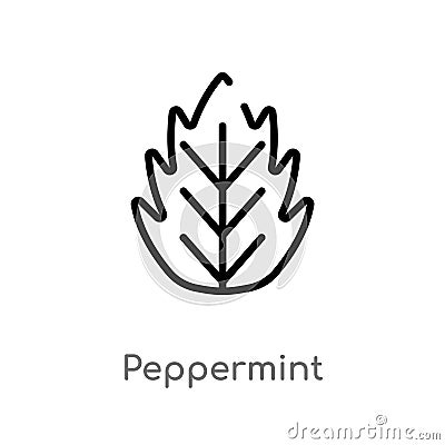 outline peppermint vector icon. isolated black simple line element illustration from nature concept. editable vector stroke Vector Illustration