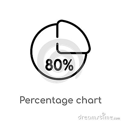 outline percentage chart vector icon. isolated black simple line element illustration from user interface concept. editable vector Vector Illustration