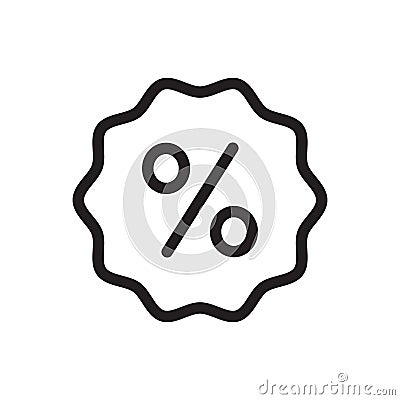 Outline percentage icon in flat style isolated vector illustration Vector Illustration