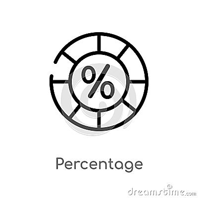 outline percentage vector icon. isolated black simple line element illustration from infographics concept. editable vector stroke Vector Illustration