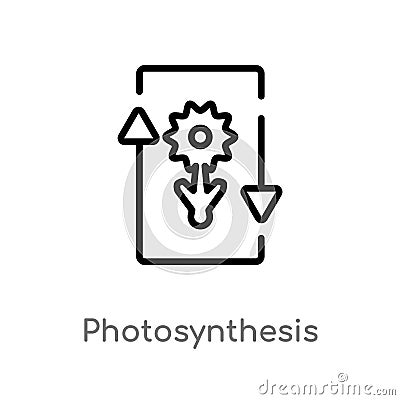 outline photosynthesis vector icon. isolated black simple line element illustration from education 2 concept. editable vector Vector Illustration