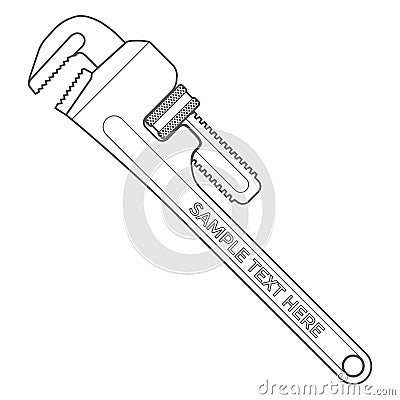 Outline pipe wrench Vector Illustration