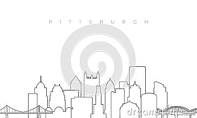 Outline Pittsburgh skyline. Vector Illustration