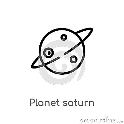 outline planet saturn vector icon. isolated black simple line element illustration from education concept. editable vector stroke Vector Illustration