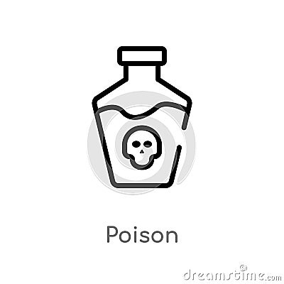 outline poison vector icon. isolated black simple line element illustration from science concept. editable vector stroke poison Vector Illustration