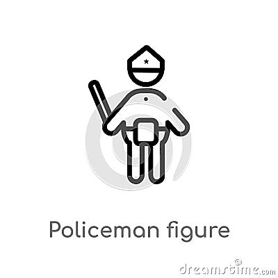 outline policeman figure vector icon. isolated black simple line element illustration from people concept. editable vector stroke Vector Illustration