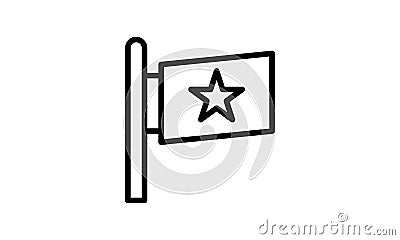 Outline political flag icon isolated black simple vector image Vector Illustration