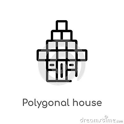 outline polygonal house or home building vector icon. isolated black simple line element illustration from geometry concept. Vector Illustration