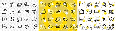 Outline Portfolio, Investment and Graph chart line icons. For web app. Vector Vector Illustration