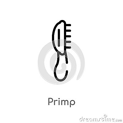 outline primp vector icon. isolated black simple line element illustration from hygiene concept. editable vector stroke primp icon Vector Illustration