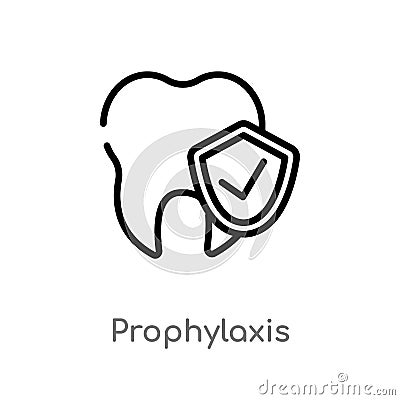 outline prophylaxis vector icon. isolated black simple line element illustration from dentist concept. editable vector stroke Vector Illustration