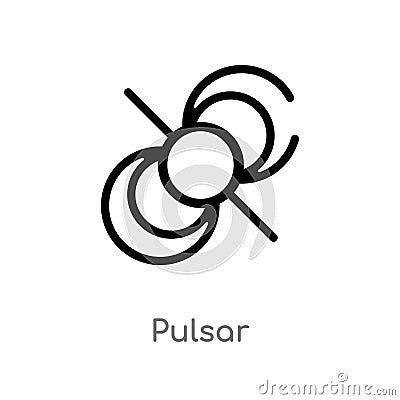 outline pulsar vector icon. isolated black simple line element illustration from astronomy concept. editable vector stroke pulsar Vector Illustration