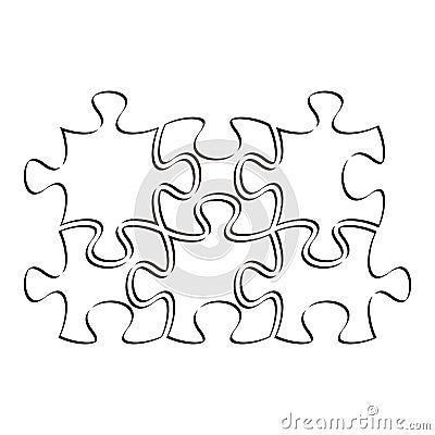 Outline puzzle pieces Vector Illustration