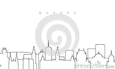 Outline Quebec skyline. Vector Illustration