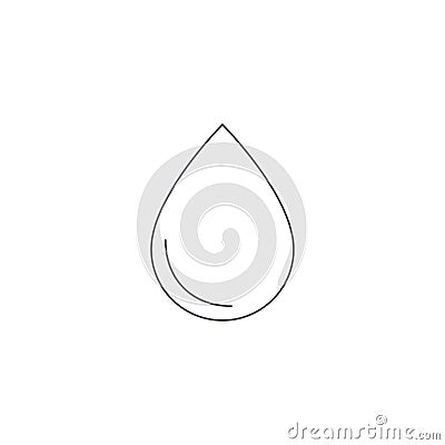 Outline rain drop in vector. Flat icon of water raindrop or oil isolated on white background. Natural aqua illustration with Vector Illustration