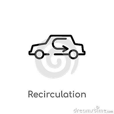 outline recirculation vector icon. isolated black simple line element illustration from transport concept. editable vector stroke Vector Illustration