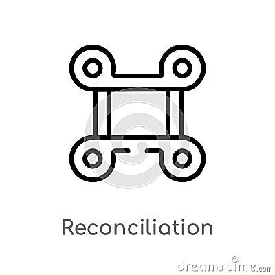 outline reconciliation vector icon. isolated black simple line element illustration from zodiac concept. editable vector stroke Vector Illustration