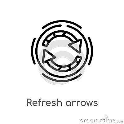 outline refresh arrows vector icon. isolated black simple line element illustration from user interface concept. editable vector Vector Illustration