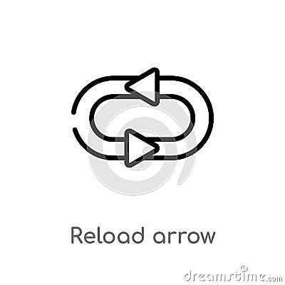 outline reload arrow vector icon. isolated black simple line element illustration from ultimate glyphicons concept. editable Vector Illustration