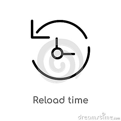 outline reload time vector icon. isolated black simple line element illustration from arrows concept. editable vector stroke Vector Illustration