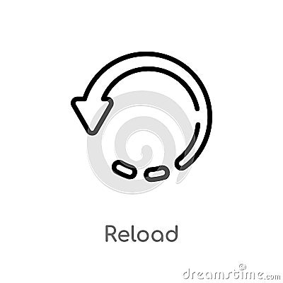 outline reload vector icon. isolated black simple line element illustration from user interface concept. editable vector stroke Vector Illustration