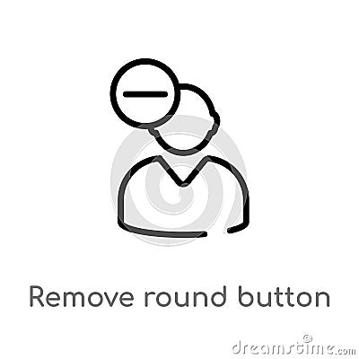 outline remove round button vector icon. isolated black simple line element illustration from user interface concept. editable Vector Illustration