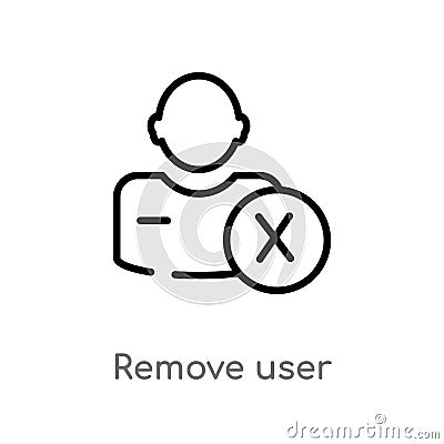 outline remove user vector icon. isolated black simple line element illustration from human resources concept. editable vector Vector Illustration