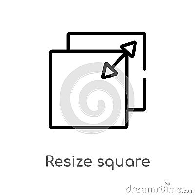 outline resize square vector icon. isolated black simple line element illustration from measurement concept. editable vector Vector Illustration