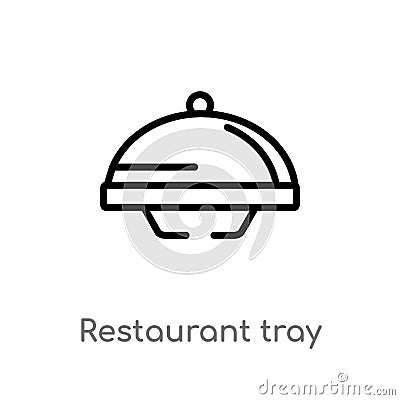 outline restaurant tray vector icon. isolated black simple line element illustration from hotel and restaurant concept. editable Vector Illustration