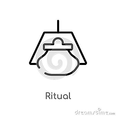 outline ritual vector icon. isolated black simple line element illustration from magic concept. editable vector stroke ritual icon Vector Illustration