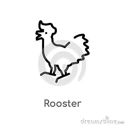 outline rooster vector icon Vector Illustration