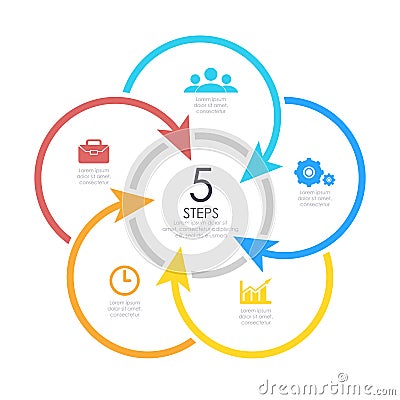 Outline round infographic element. Vector Illustration