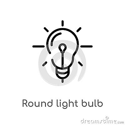 outline round light bulb vector icon. isolated black simple line element illustration from business concept. editable vector Cartoon Illustration