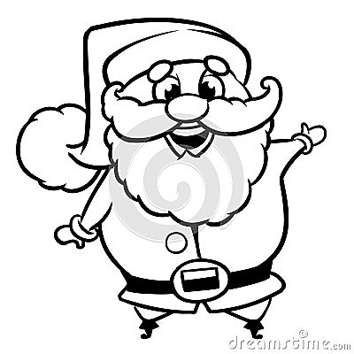 Outline of a Santa Claus. Christmas character line art Vector Illustration