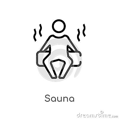 outline sauna vector icon. isolated black simple line element illustration from beauty concept. editable vector stroke sauna icon Vector Illustration