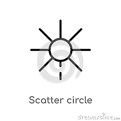 outline scatter circle vector icon. isolated black simple line element illustration from user interface concept. editable vector Vector Illustration