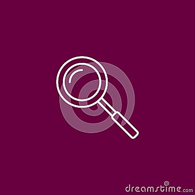 Outline search icon on crimson/purple/pink background Vector Illustration