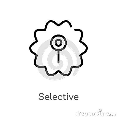 outline selective vector icon. isolated black simple line element illustration from user interface concept. editable vector stroke Vector Illustration