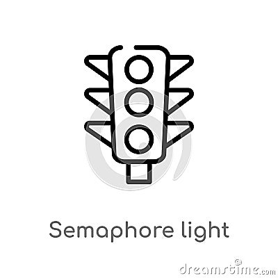 outline semaphore light vector icon. isolated black simple line element illustration from tools and utensils concept. editable Vector Illustration