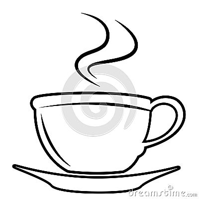 Hot drink cup outline style vector design Vector Illustration