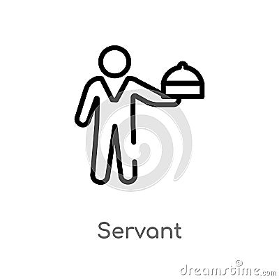 outline servant vector icon. isolated black simple line element illustration from hotel and restaurant concept. editable vector Vector Illustration