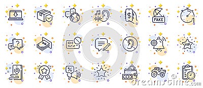 Outline set of Atm money, No hearing and Ranking star line icons for web app. Pictogram icon. Vector Vector Illustration