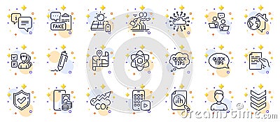 Outline set of Phone pay, Headshot and Map line icons for web app. Pictogram icon. Vector Vector Illustration