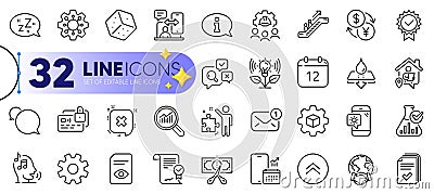 Outline set of Service, Product development and Chemistry lab line icons. For web app. Vector Vector Illustration