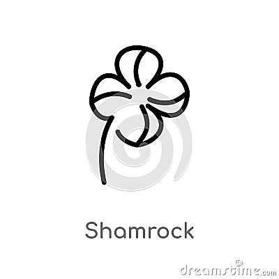 outline shamrock vector icon. isolated black simple line element illustration from ecology concept. editable vector stroke Vector Illustration